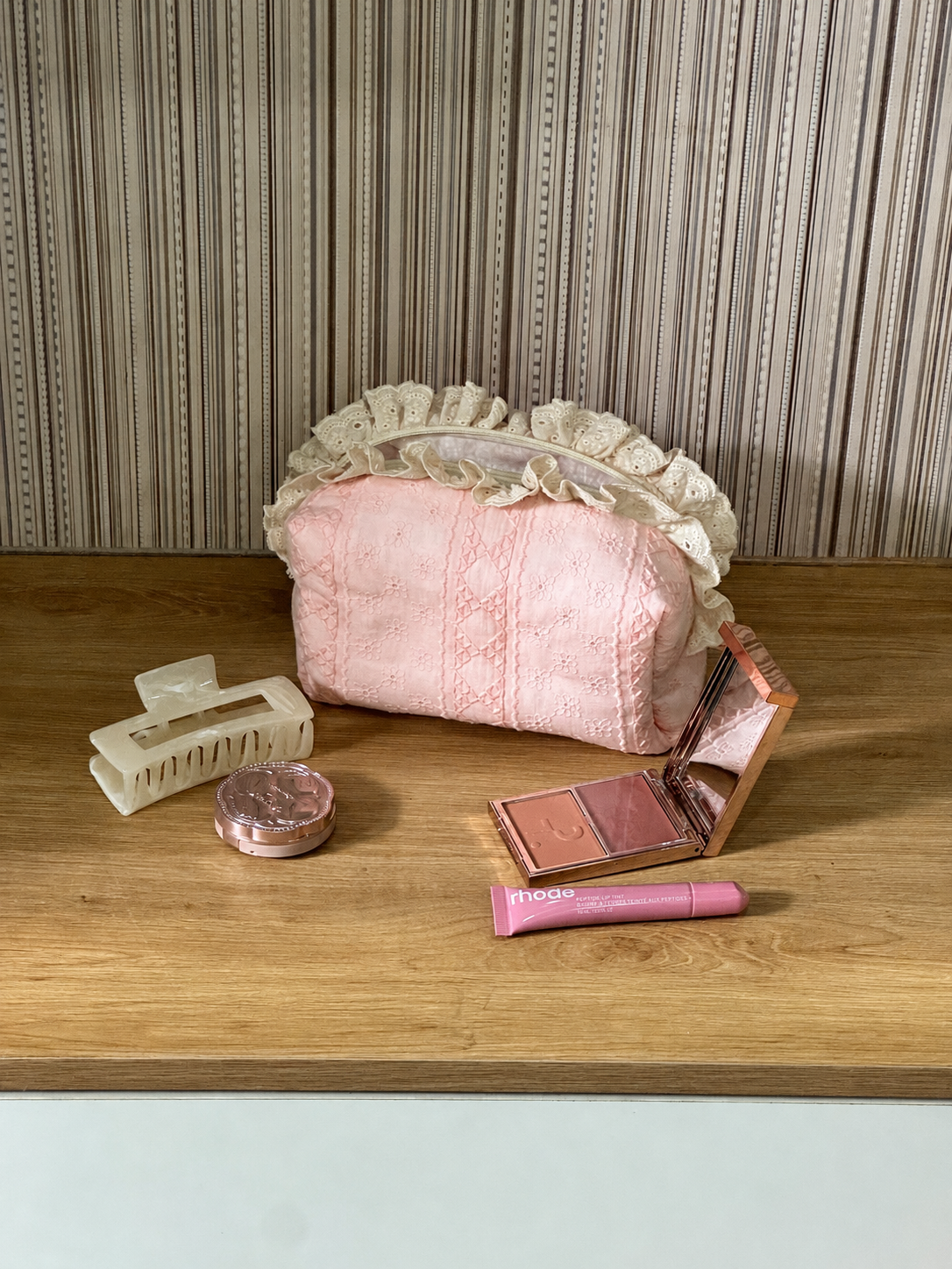 Makeup Pouch - Blush Lace