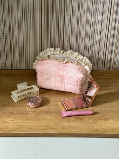 Makeup Pouch - Blush Lace