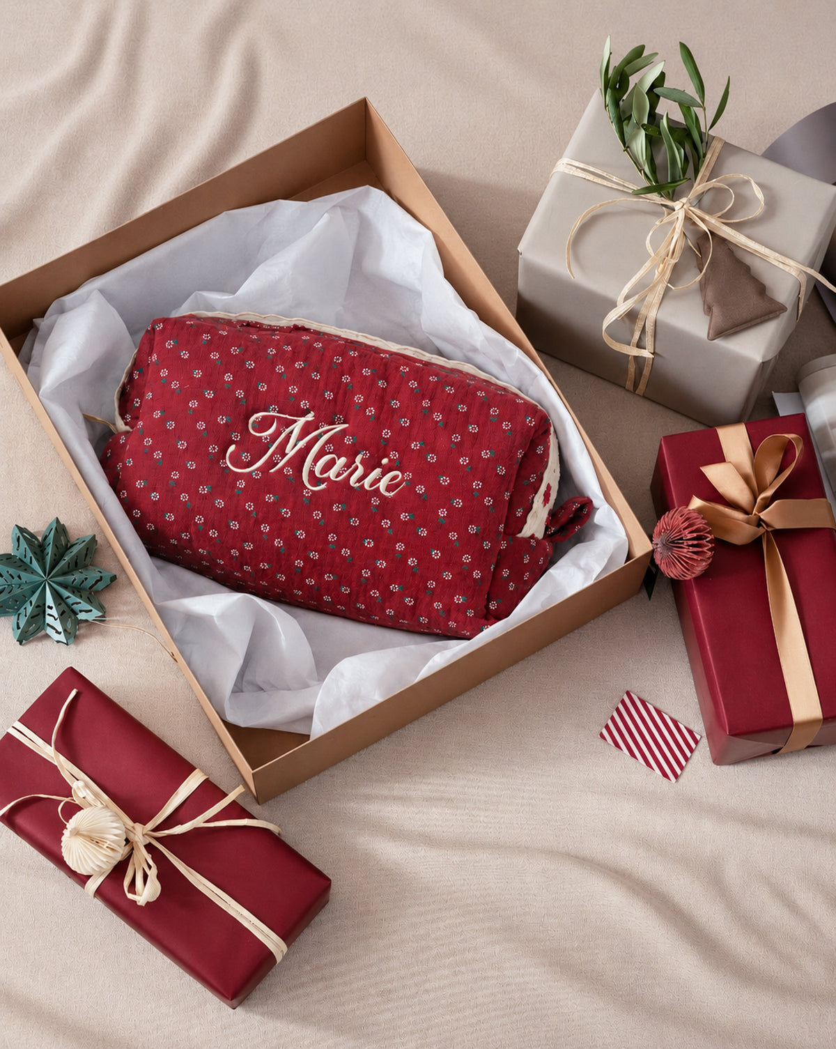 Makeup Pouch - Vintage Berry - Custom Name