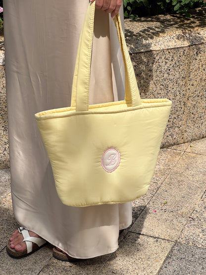Personalized Puffer Shoulder Bag with Monogram Embroidery - 14x10 inches