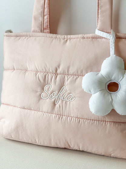 Personalized Puffer Shoulder Bag with Embroidered Name - 16x12 inches