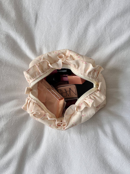 Makeup Pouch - Vanilla Rose - Custom Name