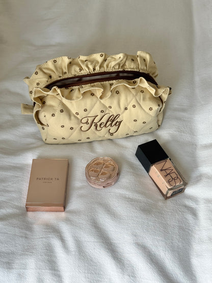 Makeup Pouch - Cappuccino 2 - Custom Name
