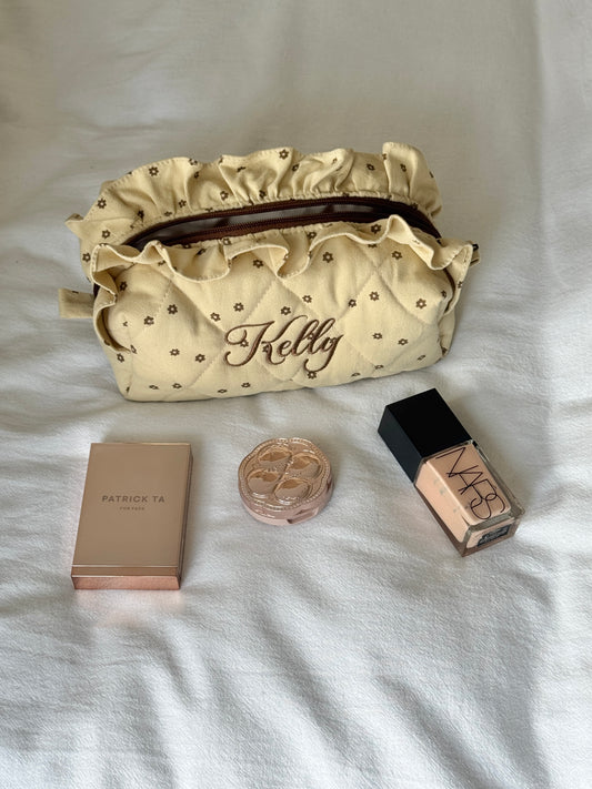 Makeup Pouch - Cappuccino 2 - Custom Name