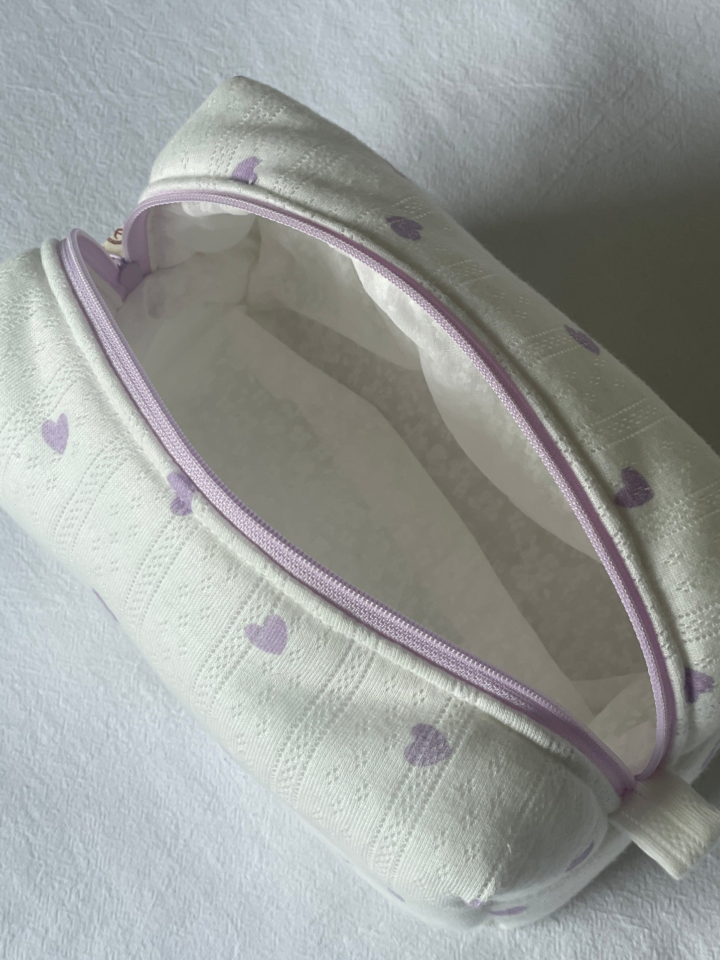 Makeup Pouch - Lavender Hearts
