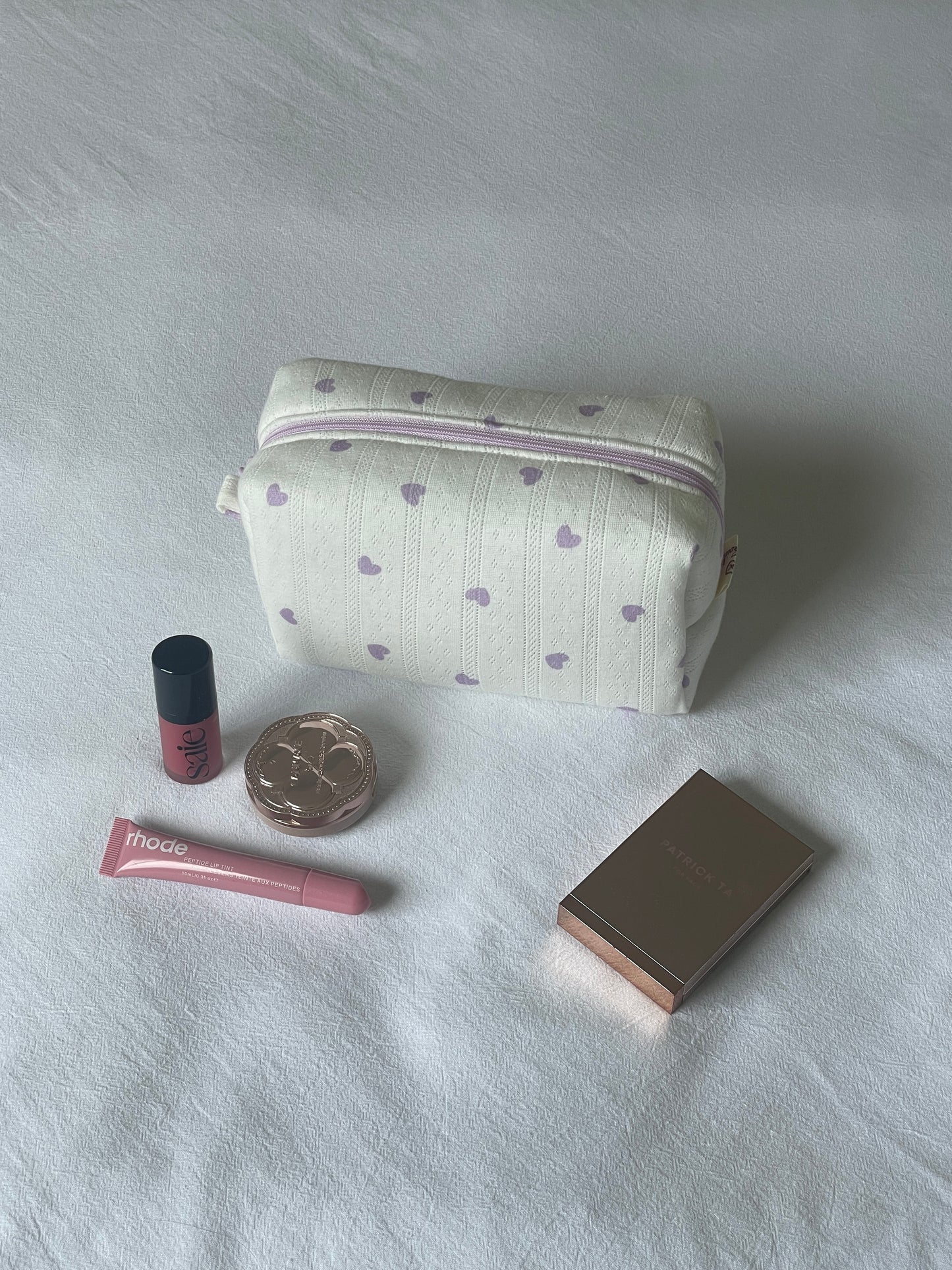 Makeup Pouch - Lavender Hearts