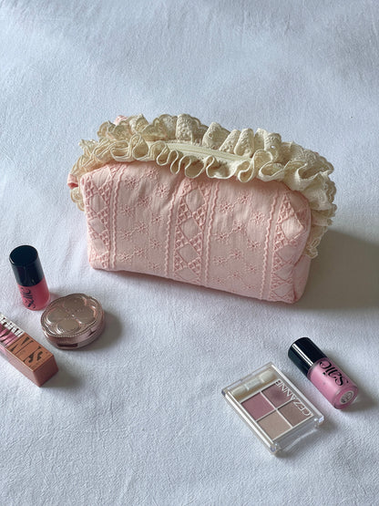 Makeup Pouch - Blush Lace