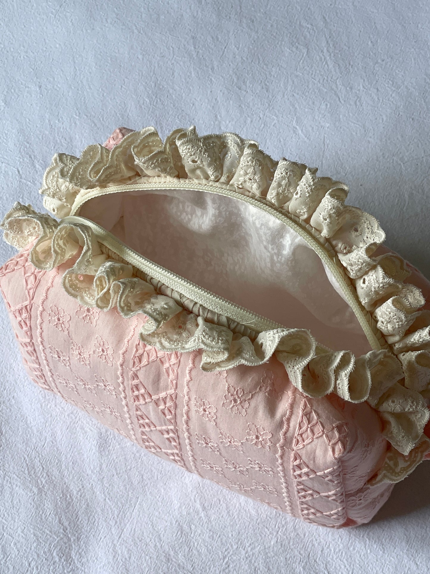 Makeup Pouch - Blush Lace
