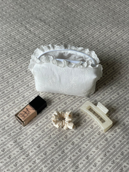 Makeup Pouch - White Bloom 2