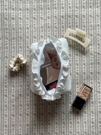 Makeup Pouch - White Bloom 2