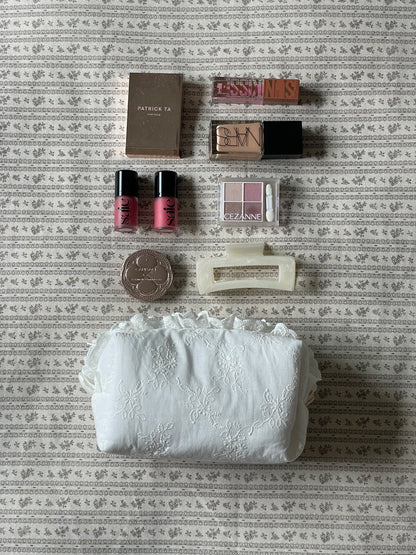 Makeup Pouch - White Bloom 2