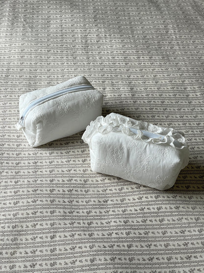 Makeup Pouch - White Bloom 2