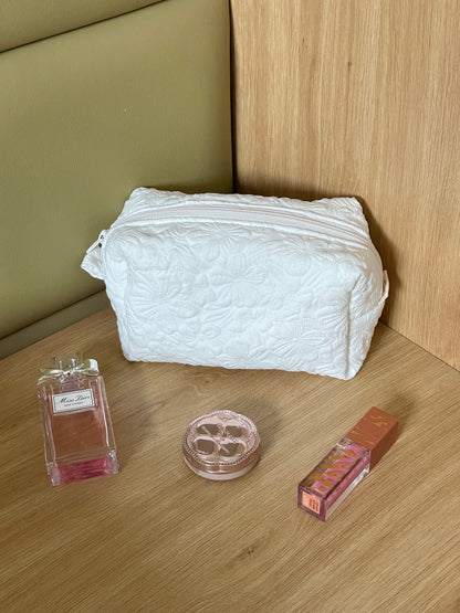 Makeup Pouch - White Garden