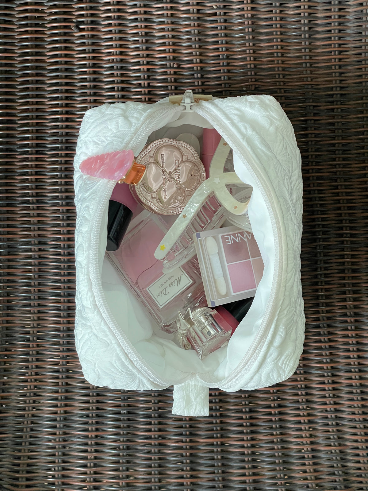 Makeup Pouch - White Garden