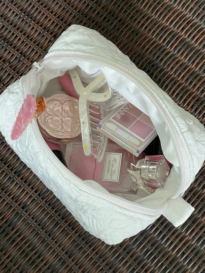 Makeup Pouch - White Garden