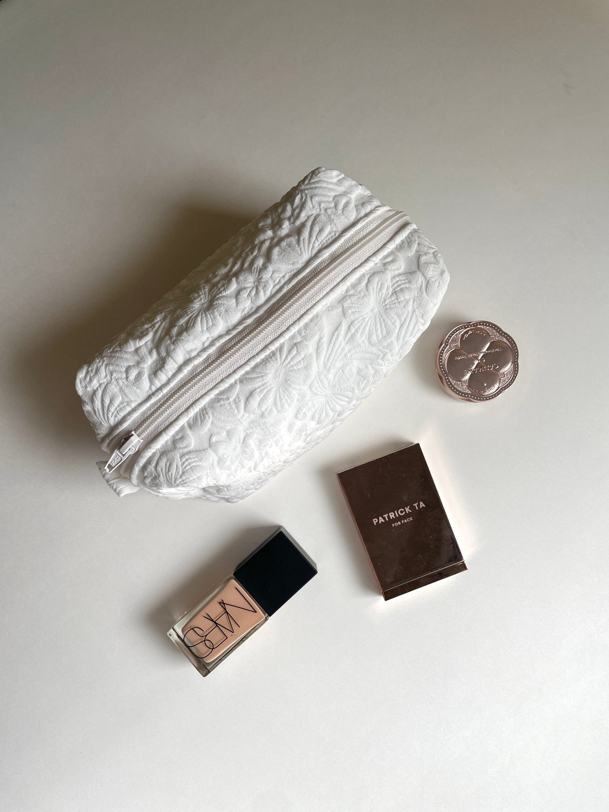 Makeup Pouch - White Garden