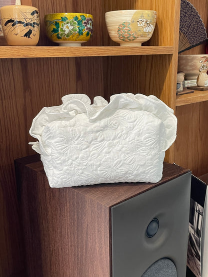 Makeup Pouch - White Garden 2