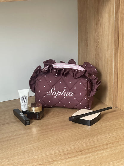 Makeup Pouch - Celestial Ruffle - Custom Name