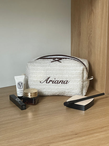 Makeup Pouch - Vanilla Cream - Custom Name