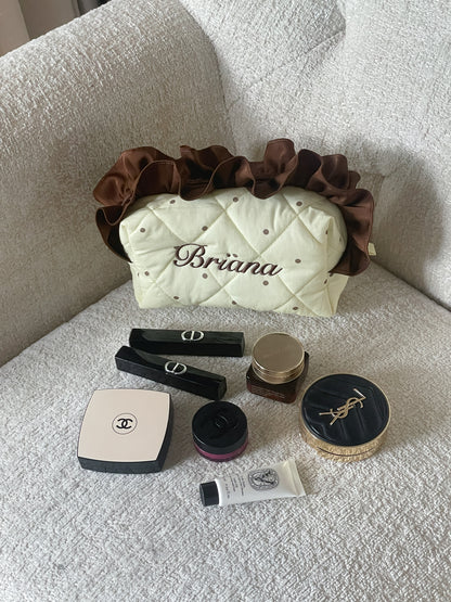 Makeup Pouch - Honey Dots - Custom Name