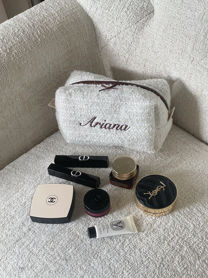 Makeup Pouch - Vanilla Cream - Custom Name