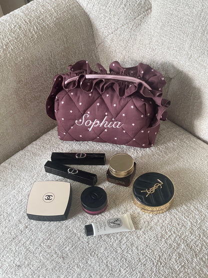 Makeup Pouch - Celestial Ruffle - Custom Name