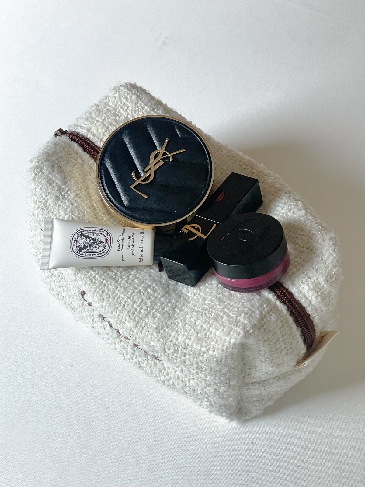 Makeup Pouch - Vanilla Cream - Custom Name