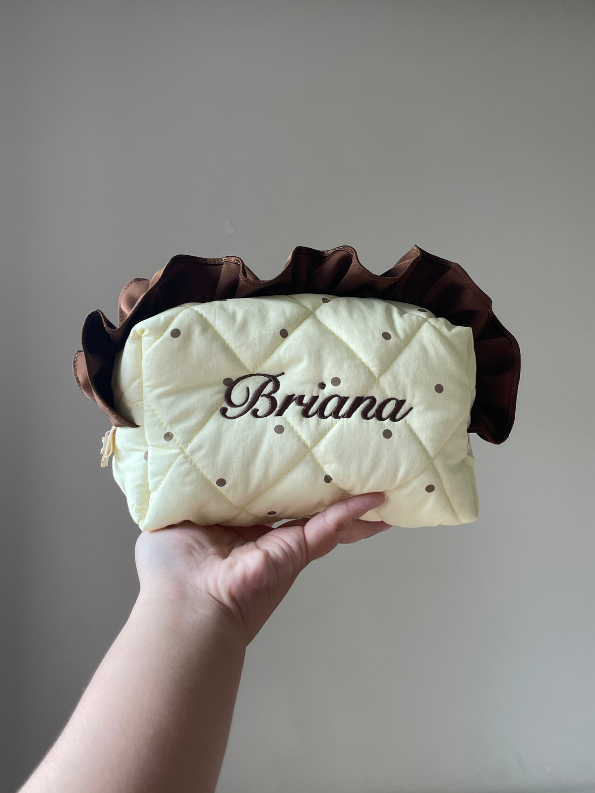 Makeup Pouch - Honey Dots - Custom Name