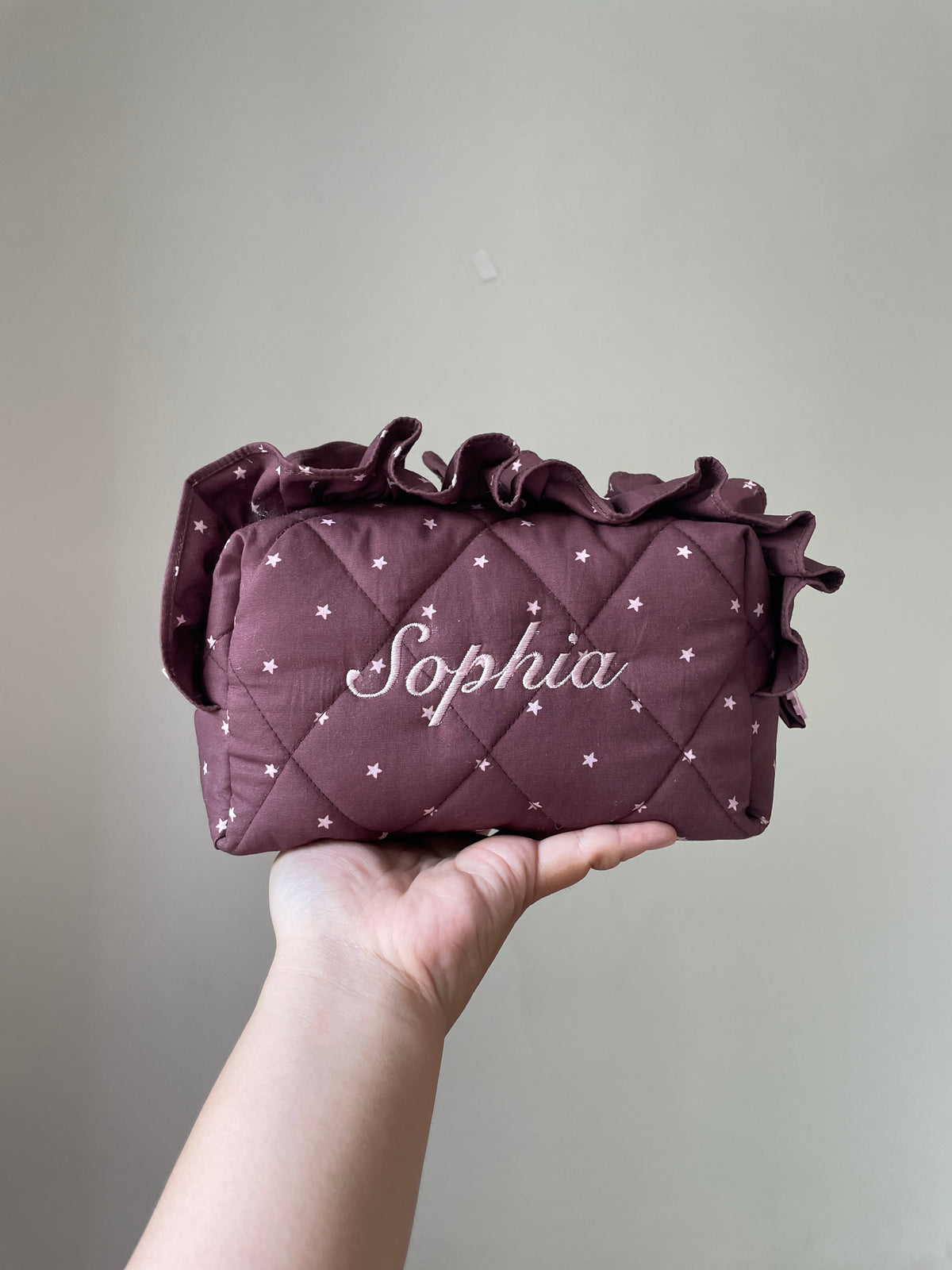 Makeup Pouch - Celestial Ruffle - Custom Name