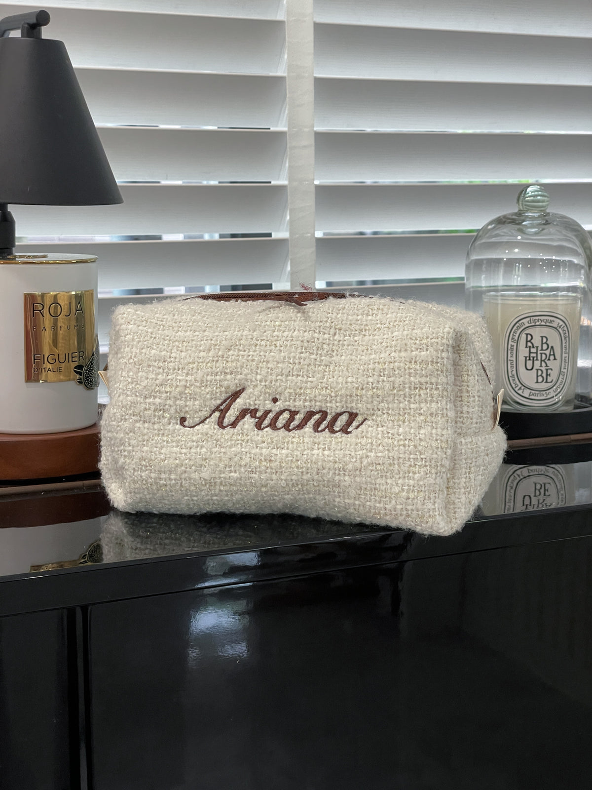 Makeup Pouch - Vanilla Cream - Custom Name