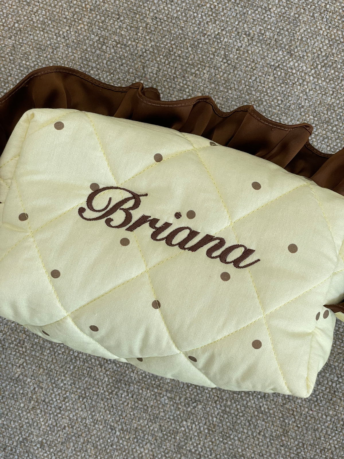 Makeup Pouch - Honey Dots - Custom Name