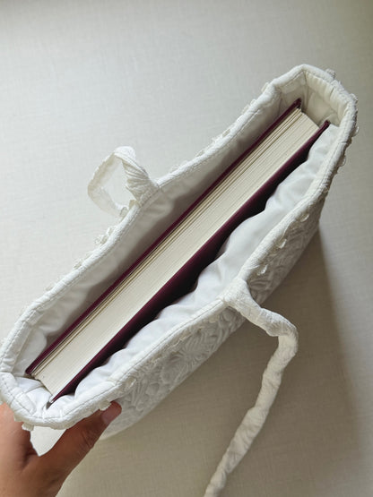 Book Sleeve - White Garden - Custom Name