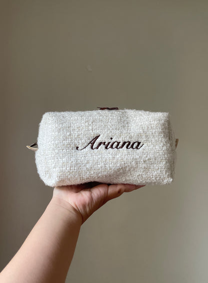 Makeup Pouch - Vanilla Cream - Custom Name