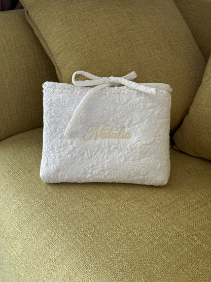 Book Sleeve - White Garden - Custom Name