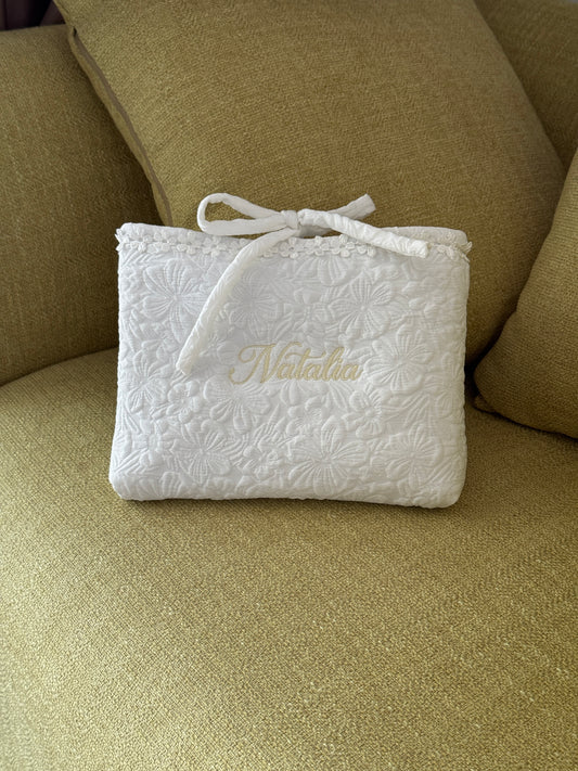Book Sleeve - White Garden - Custom Name