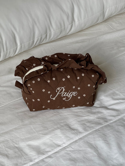 Makeup Pouch - Cocoa 2 - Custom Name