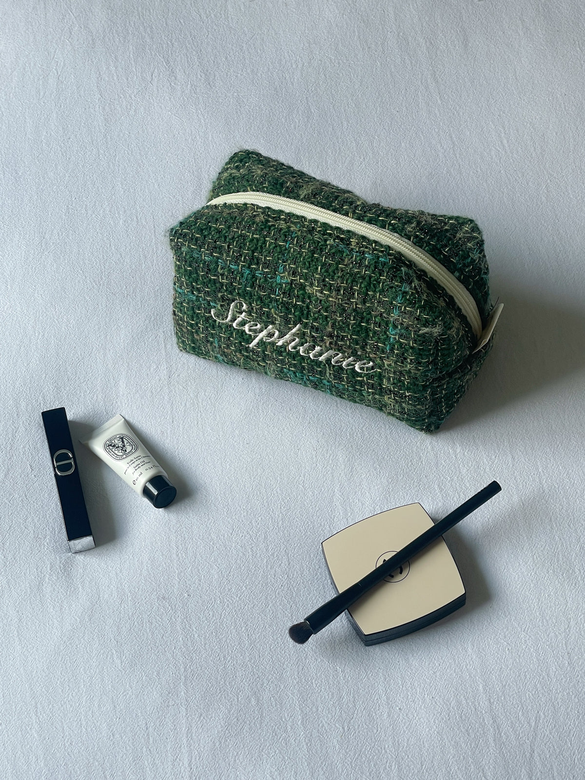 Makeup Pouch - Evergreen - Custom Name