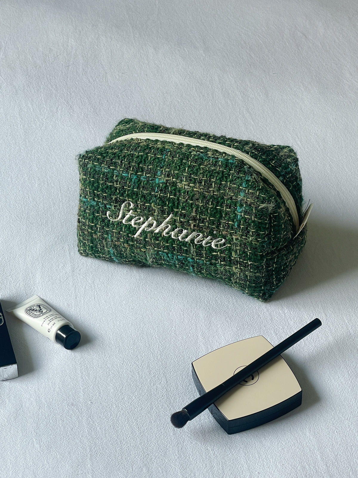 Makeup Pouch - Evergreen - Custom Name