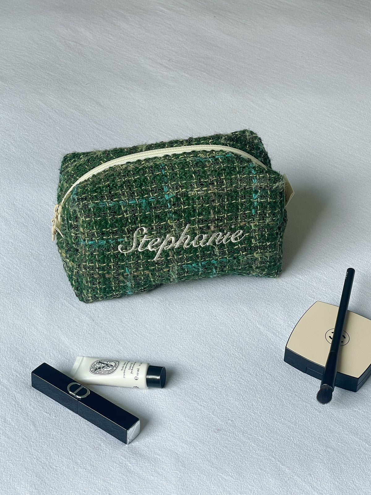 Makeup Pouch - Evergreen - Custom Name