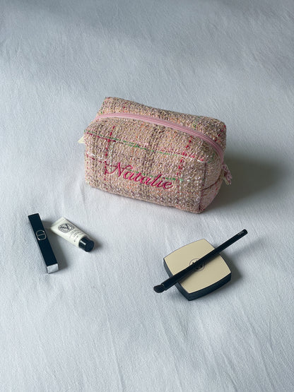 Makeup Pouch - Blush Mosaic - Custom Name