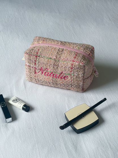 Makeup Pouch - Blush Mosaic - Custom Name