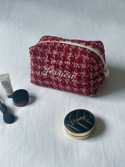 Makeup Pouch - Ruby Tweed - Custom Name