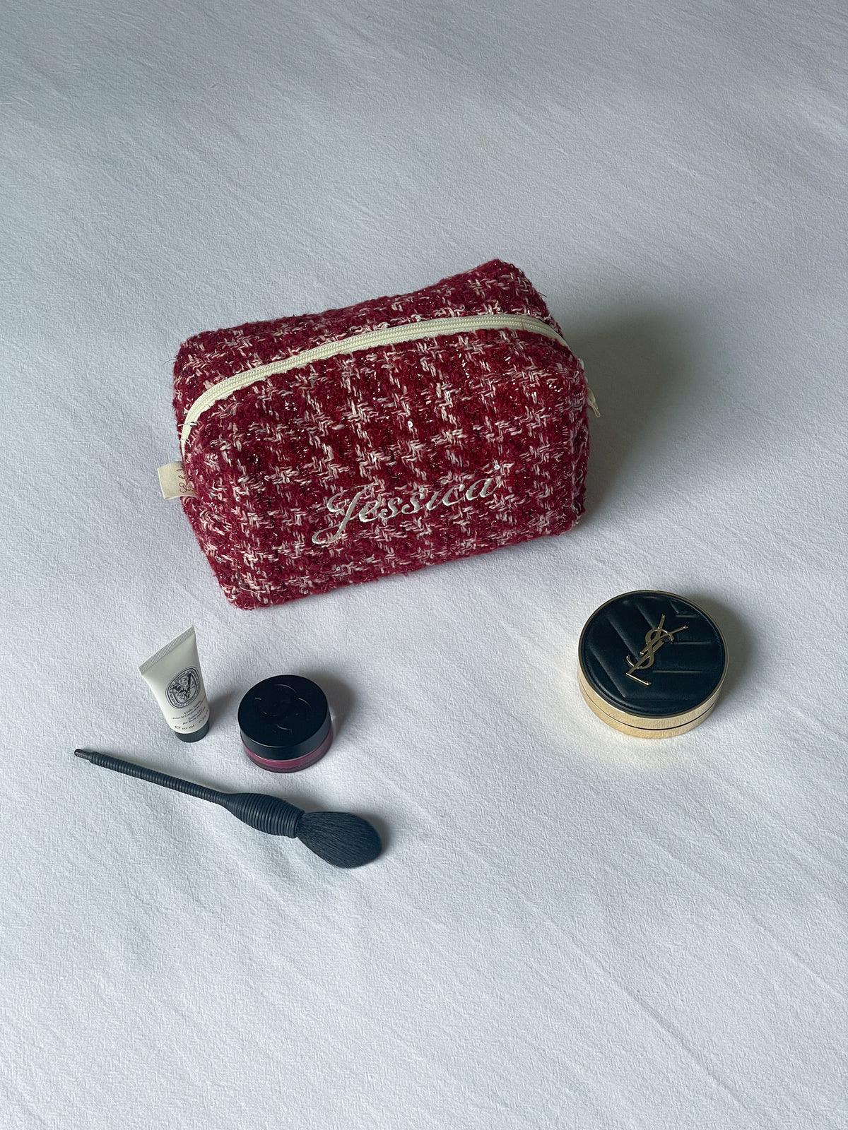 Makeup Pouch - Ruby Tweed - Custom Name