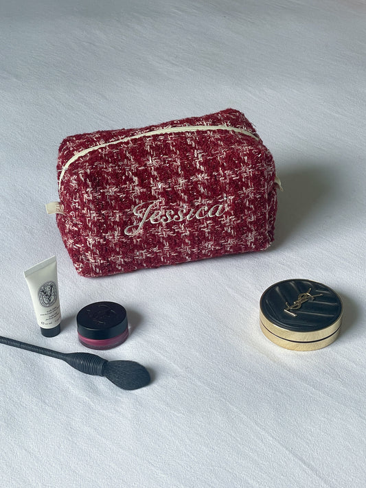 Makeup Pouch - Ruby Tweed - Custom Name