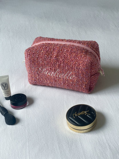 Makeup Pouch - Rosy Blush - Custom Name