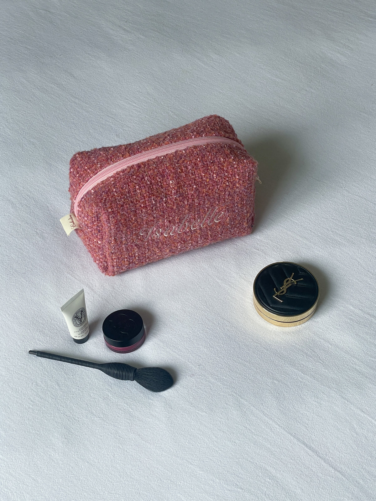 Makeup Pouch - Rosy Blush - Custom Name