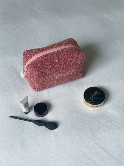 Makeup Pouch - Rosy Blush - Custom Name