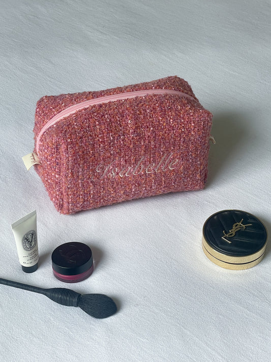 Makeup Pouch - Rosy Blush - Custom Name