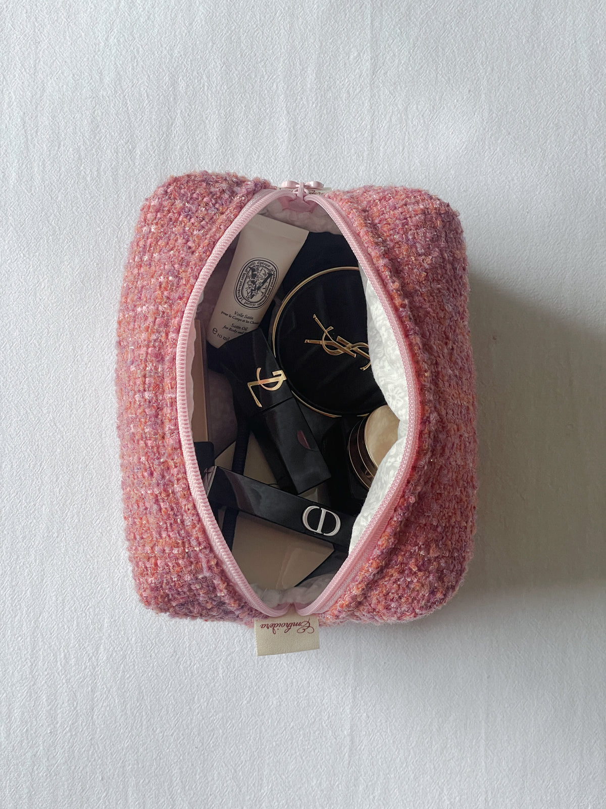 Makeup Pouch - Rosy Blush - Custom Name