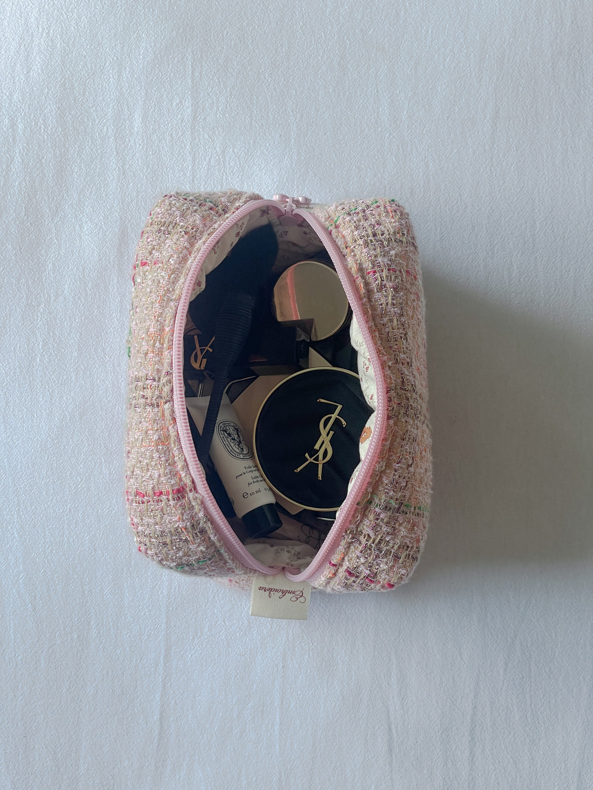 Makeup Pouch - Blush Mosaic - Custom Name
